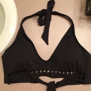 Black halter bikini top